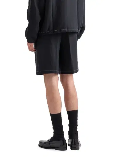 Prada Men's Linen Bermudas - Black - Size 32 | Thumbnail 3