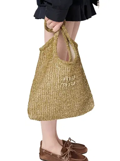 Miu Miu Women's Ivy Sequin Mesh Shoulder Bag - Beige | Thumbnail 3 Miu Miu Women's Ivy Sequin Mesh Shoulder Bag - Beige | Thumbnail 3