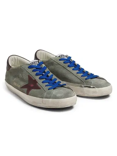 Golden Goose Men's Super-Star Suede Low-Top Sneakers - Green Kenya - Size 14 | Thumbnail 2