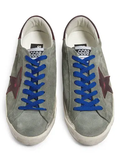 Golden Goose Men's Super-Star Suede Low-Top Sneakers - Green Kenya - Size 14 | Thumbnail 4