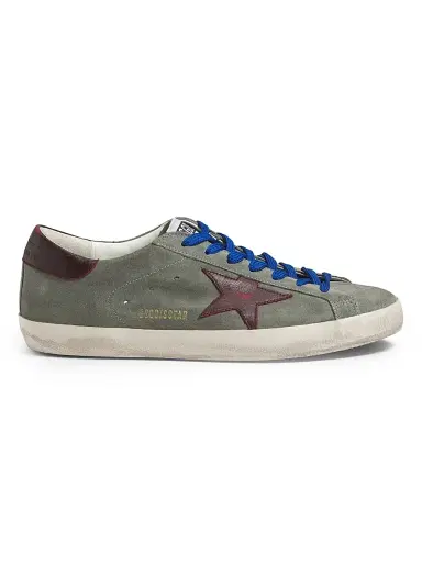 Golden Goose Men's Super-Star Suede Low-Top Sneakers - Green Kenya - Size 14 | Thumbnail 1