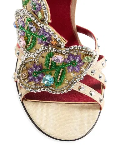 Valentino Garavani Women's Dans Le Foyer 105MM Sandals in Moiré Fabric | Thumbnail 5 Valentino Garavani Women's Dans Le Foyer 105MM Sandals in Moiré Fabric | Thumbnail 5