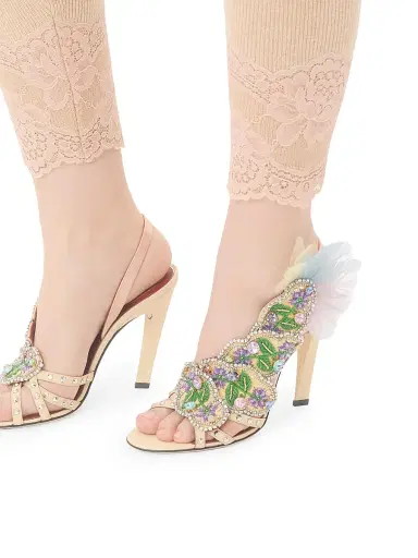 Valentino Garavani Women's Dans Le Foyer 105MM Sandals in Moiré Fabric | Thumbnail 7 Valentino Garavani Women's Dans Le Foyer 105MM Sandals in Moiré Fabric | Thumbnail 7