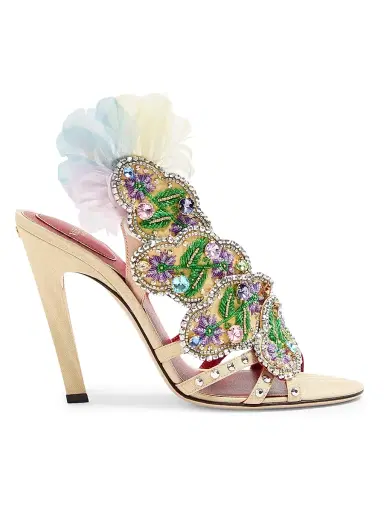 Valentino Garavani Women's Dans Le Foyer 105MM Sandals in Moiré Fabric | Thumbnail 1 Valentino Garavani Women's Dans Le Foyer 105MM Sandals in Moiré Fabric | Thumbnail 1