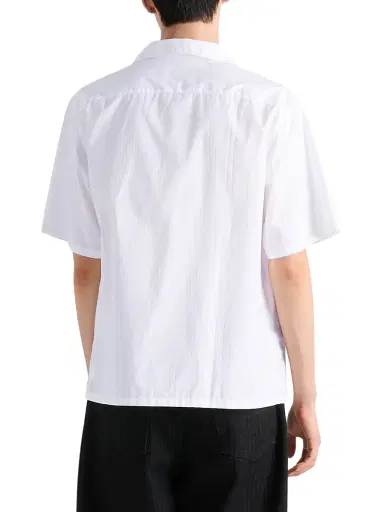 Prada Men's Cotton Bowling Shirt - White | Thumbnail 3 Prada Men's Cotton Bowling Shirt - White | Thumbnail 3