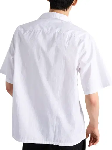 Prada Men's Cotton Bowling Shirt - White | Thumbnail 5 Prada Men's Cotton Bowling Shirt - White | Thumbnail 5