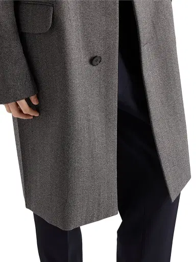 Prada Men's Single-Breasted Wool Coat - Grey | Thumbnail 6 Prada Men's Single-Breasted Wool Coat - Grey | Thumbnail 6
