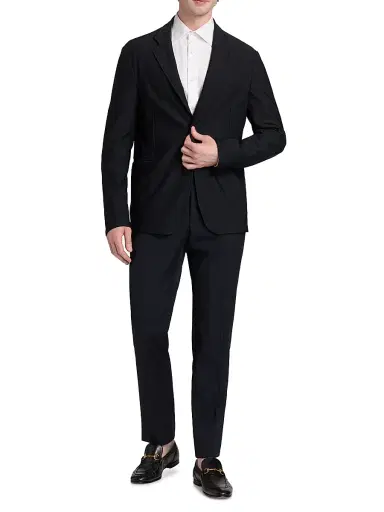 Emporio Armani Men's Unlined Rice Stitch Jacket - Dark Navy | Thumbnail 2 Emporio Armani Men's Unlined Rice Stitch Jacket - Dark Navy | Thumbnail 2