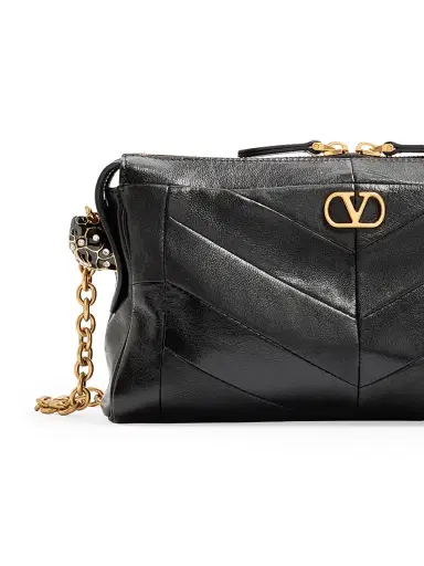 Valentino Garavani Women's Panthea Small Shoulder Bag in Nappa Leather - Black | Thumbnail 8
