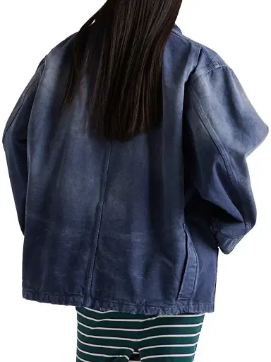 Prada Women's Canvas Trucker Jacket - Blue - Size 2 | Thumbnail 4 Prada Women's Canvas Trucker Jacket - Blue - Size 2 | Thumbnail 4
