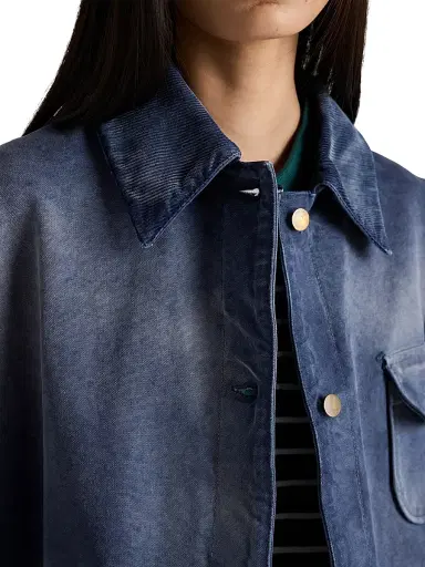 Prada Women's Canvas Trucker Jacket - Blue - Size 2 | Thumbnail 6 Prada Women's Canvas Trucker Jacket - Blue - Size 2 | Thumbnail 6
