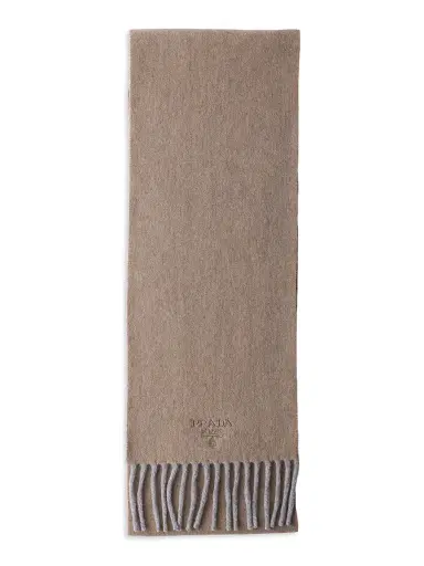 Prada Men's Cashmere and Wool Scarf - Beige Khaki | Thumbnail 1