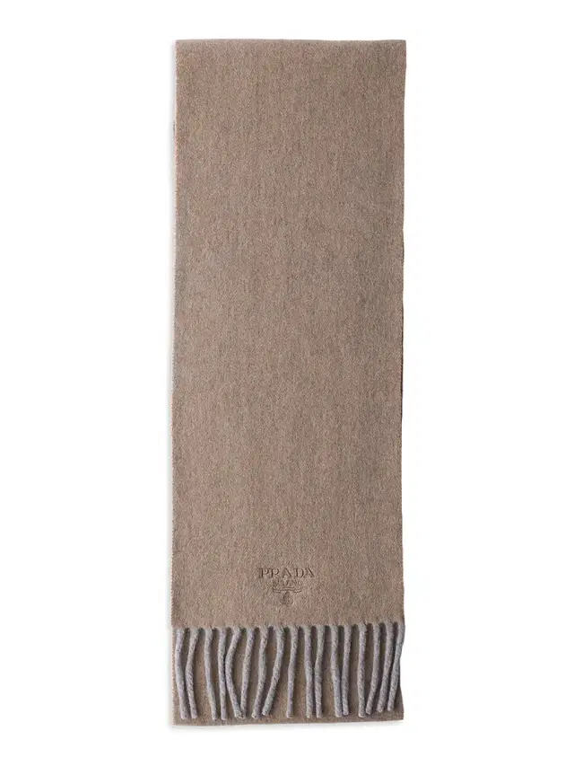 Prada Men's Cashmere and Wool Scarf - Beige Khaki