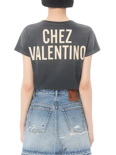 Valentino Garavani Women's Printed Cotton T-Shirt | Thumbnail 4