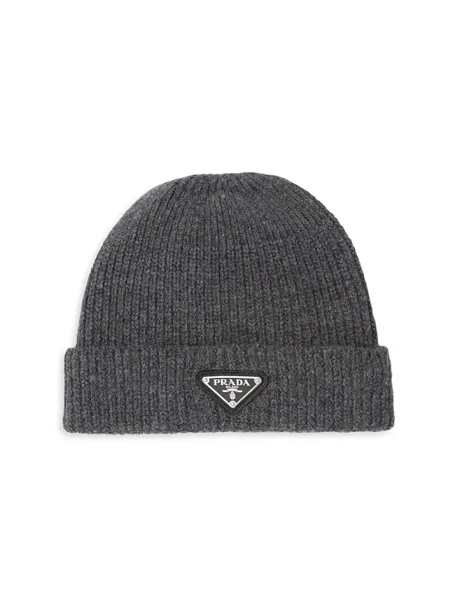 Men's Wool and Cashmere Beanie - Grey