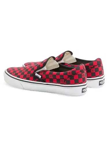 Valentino Garavani Men's and Vans Slip-On Sneakers in Fabric with VLogo Checkerboard Print | Thumbnail 3