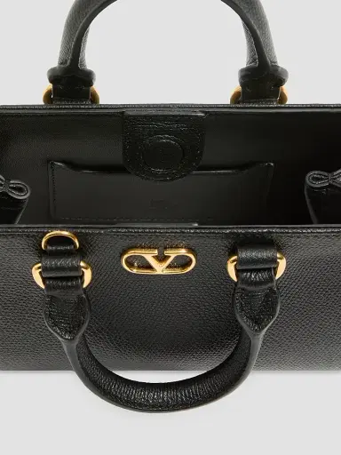 Valentino Garavani Women's Mini VLogo Signature Top Handle Bag in Grainy Calfskin | Thumbnail 6 Valentino Garavani Women's Mini VLogo Signature Top Handle Bag in Grainy Calfskin | Thumbnail 6
