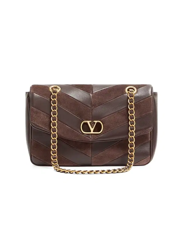 Valentino Garavani Women's Djuna Shoulder Bag in Suede and Nappa - Ebony