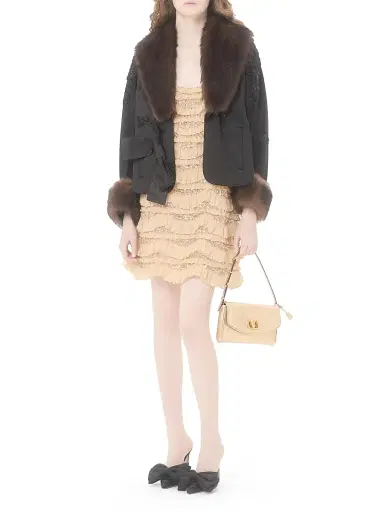 Valentino Garavani Women's DeVain Small Shoulder Bag in Laminated Nappa Leather - Gold | Thumbnail 2
