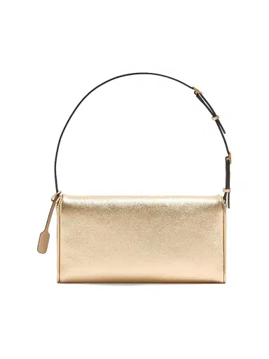 Valentino Garavani Women's DeVain Small Shoulder Bag in Laminated Nappa Leather - Gold | Thumbnail 6
