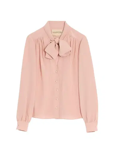 Valentino Garavani Women's Crepe De Chine Shirt - Vintage Rose - Size 8 | Thumbnail 1