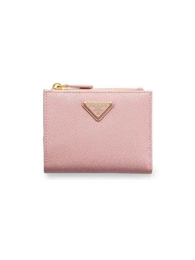 Prada Women's Small Saffiano Leather Wallet - Pink | Thumbnail 1 Prada Women's Small Saffiano Leather Wallet - Pink | Thumbnail 1