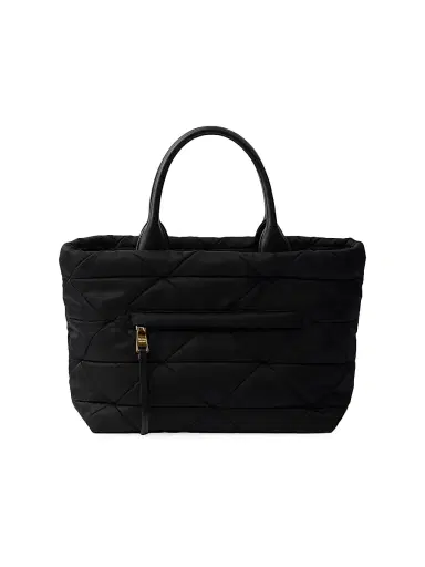Prada Women's Padded Re-Nylon and Leather Top Handle Bag - Black | Thumbnail 3 Prada Women's Padded Re-Nylon and Leather Top Handle Bag - Black | Thumbnail 3
