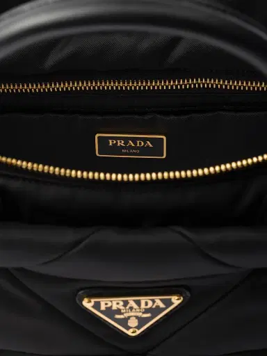 Prada Women's Padded Re-Nylon and Leather Top Handle Bag - Black | Thumbnail 4 Prada Women's Padded Re-Nylon and Leather Top Handle Bag - Black | Thumbnail 4