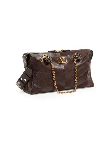 Valentino Women's Panthea Medium Shoulder Bag in Suede and Nappa | Thumbnail 4