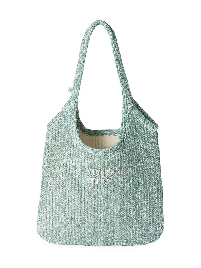 Miu Miu Women's Ivy Sequin Mesh Shoulder Bag - Green