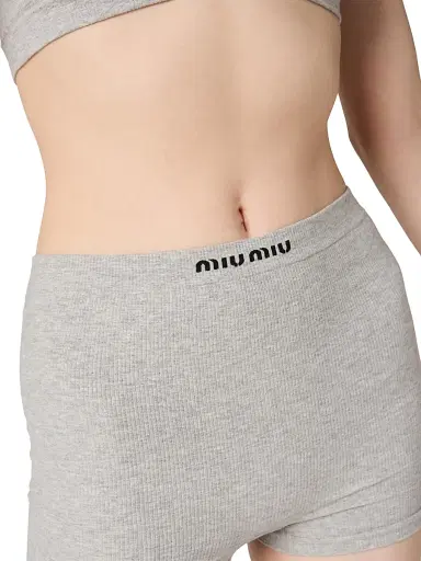 Miu Miu Women's Seamless Mélange Knit Boxer Shorts | Thumbnail 4 Miu Miu Women's Seamless Mélange Knit Boxer Shorts | Thumbnail 4
