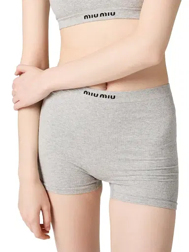 Miu Miu Women's Seamless Mélange Knit Boxer Shorts | Thumbnail 5 Miu Miu Women's Seamless Mélange Knit Boxer Shorts | Thumbnail 5