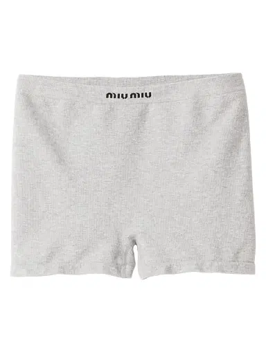 Miu Miu Women's Seamless Mélange Knit Boxer Shorts | Thumbnail 1 Miu Miu Women's Seamless Mélange Knit Boxer Shorts | Thumbnail 1