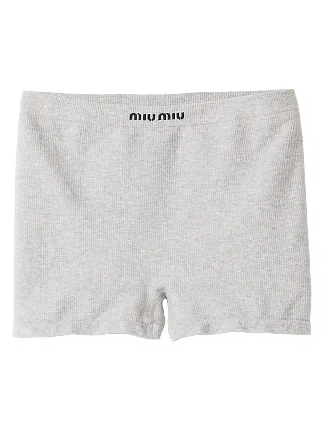 Miu Miu Women's Seamless Mélange Knit Boxer Shorts - Grey