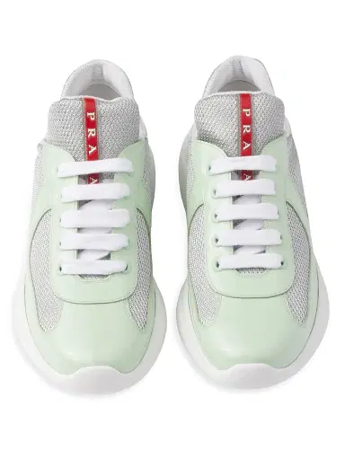 Prada Women's America's Cup Biker Fabric Sneakers - Light Green | Thumbnail 2