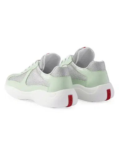 Prada Women's America's Cup Biker Fabric Sneakers - Light Green | Thumbnail 3