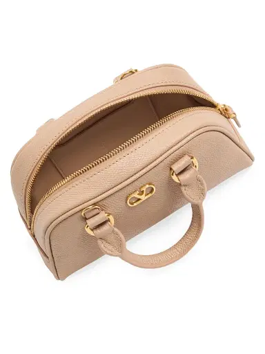 Valentino Garavani Women's VLogo Signature Mini Bowling Bag in Grainy Calfskin - Rose Sand | Thumbnail 2 Valentino Garavani Women's VLogo Signature Mini Bowling Bag in Grainy Calfskin - Rose Sand | Thumbnail 2