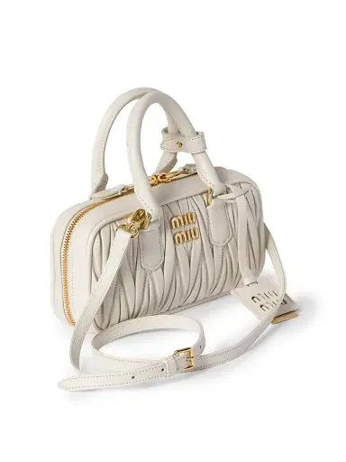 Miu Miu Women's Arcadie Matelasse Nappa Leather Mini Top Handle Bag - White | Thumbnail 5