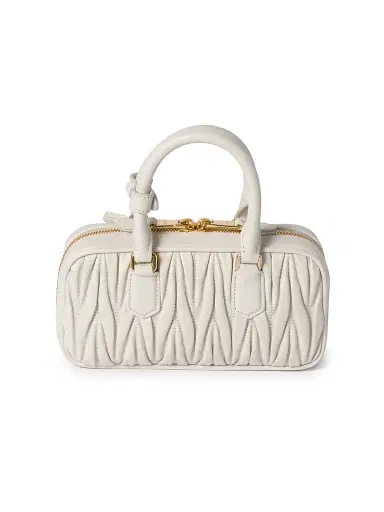 Miu Miu Women's Arcadie Matelasse Nappa Leather Mini Top Handle Bag - White | Thumbnail 6