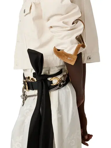 Miu Miu Women's Denim and Leather Blouson Jacket | Thumbnail 5