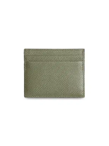 Valentino Garavani Men's VLogo Signature Card Holder in Grainy Calfskin - Military Green | Thumbnail 3