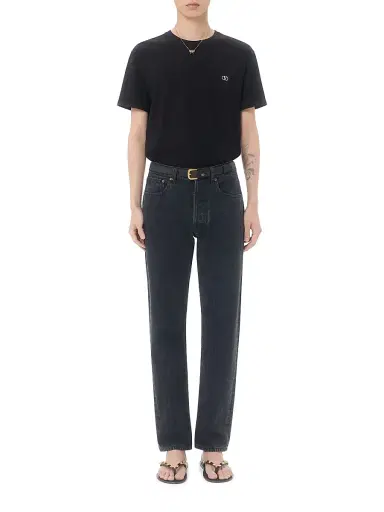 Valentino Garavani Men's Cotton T-Shirt with VLogo Embroidery - Black - Size XXL | Thumbnail 2