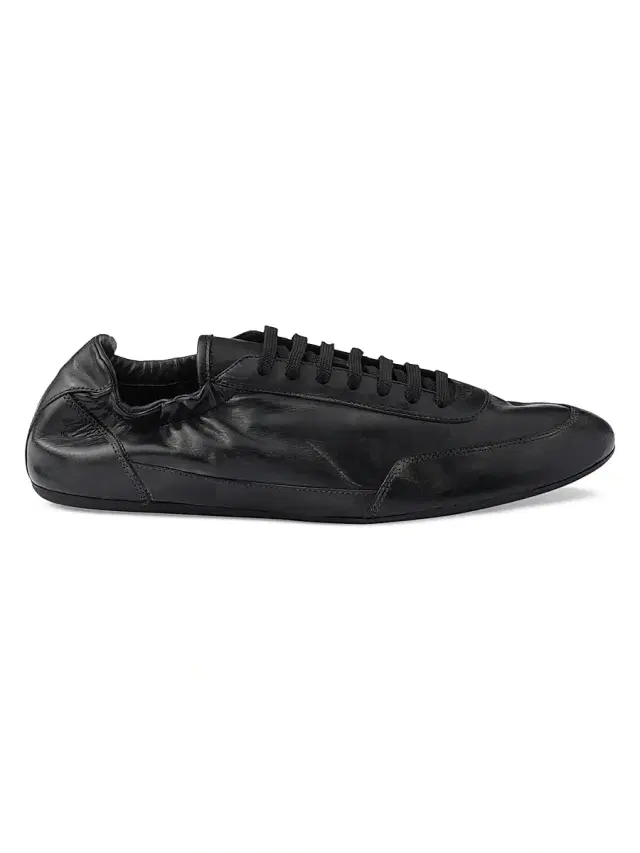 Prada Men's Collapse Leather Sneakers - Black