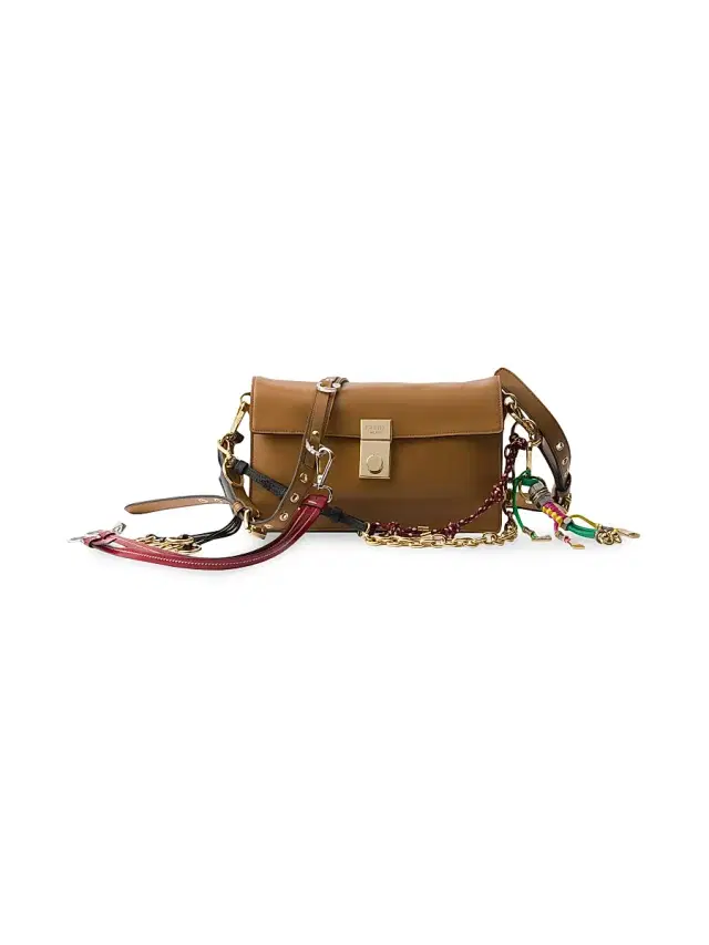 Prada Women's  Soft Sound  Leather Shoulder Bag - Brown