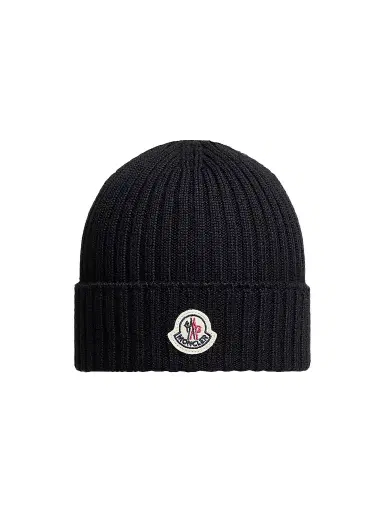 Moncler Little Girl's & Girl's Beanie Hat in Wool - Black | Thumbnail 1 Moncler Little Girl's & Girl's Beanie Hat in Wool - Black | Thumbnail 1