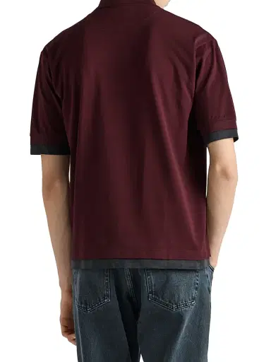 Prada Men's Cotton Polo Shirt - Dark Red - Size XL | Thumbnail 4 Prada Men's Cotton Polo Shirt - Dark Red - Size XL | Thumbnail 4