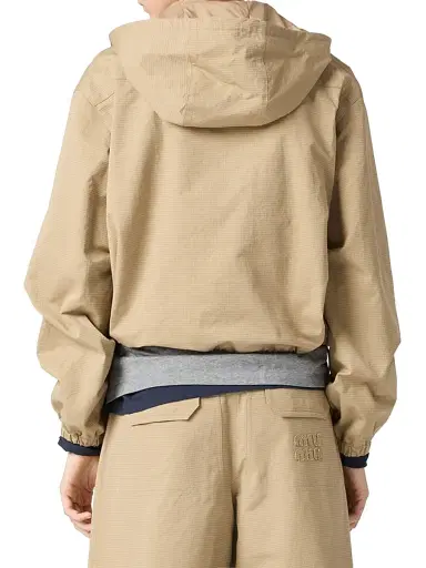 Miu Miu Women's Ripstop Blouson Jacket - Beige Khaki - Size 2 | Thumbnail 3 Miu Miu Women's Ripstop Blouson Jacket - Beige Khaki - Size 2 | Thumbnail 3
