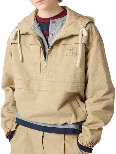 Miu Miu Women's Ripstop Blouson Jacket - Beige Khaki - Size 2 | Thumbnail 5 Miu Miu Women's Ripstop Blouson Jacket - Beige Khaki - Size 2 | Thumbnail 5