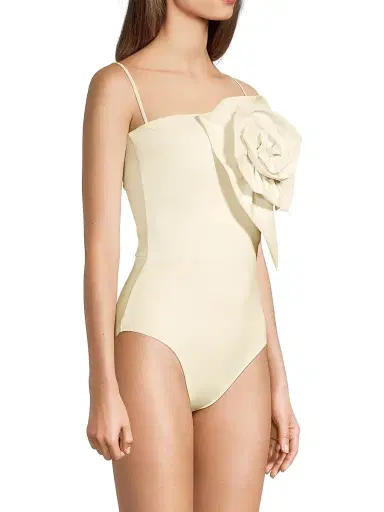 Chiara Boni La Petite Robe Women's Cotefta Strapless One-Piece Swimsuit - Cream - Size 6 | Thumbnail 4