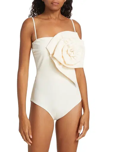 Chiara Boni La Petite Robe Women's Cotefta Strapless One-Piece Swimsuit - Cream - Size 6 | Thumbnail 6